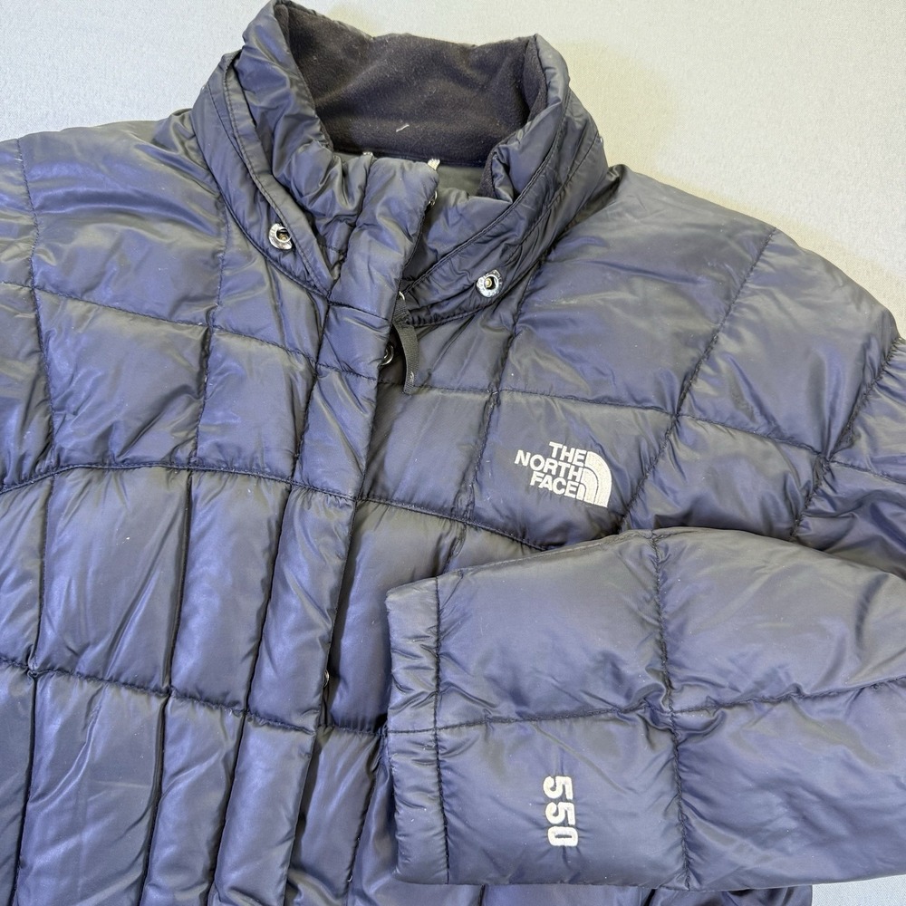 Youth Girls TNF The North Face 550 Quilted‎ Black Puffer Jacket Medium 10/12